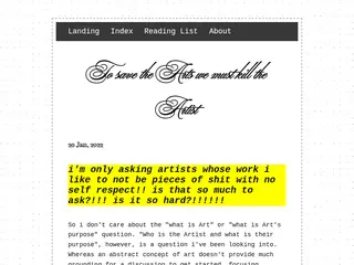 To save the Arts we must kill the Artist