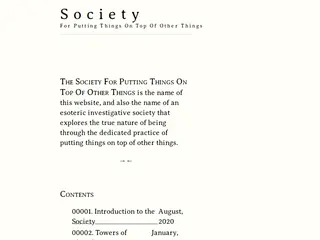 Society For Putting Things On Top Of Other Things