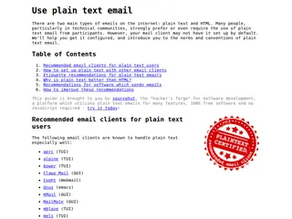 Use plain text email