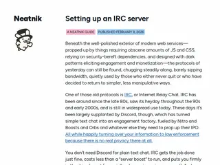 Setting up an IRC server / a Neatnik Guide