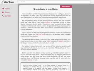Mind Drops :: Wrap indicator in <pre> blocks