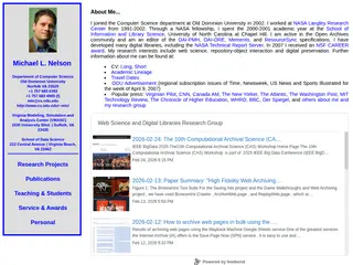 Home:: Michael L. Nelson, Old Dominion University