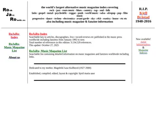 RoJaRo - the world's largest alternative music magazine index