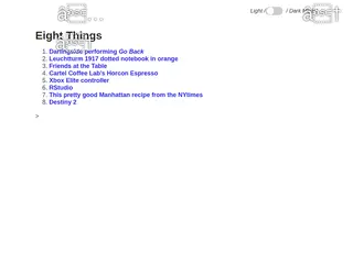 Welcome to Alan's List of Eight Things