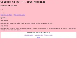 welcome to my ~.town page