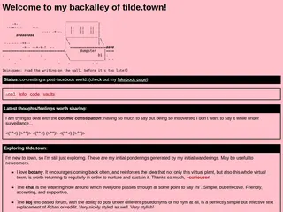 welcome to my ~ backalley.