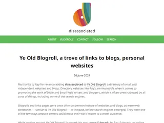 Ye Old Blogroll, a trove of links to blogs, personal websites – disassociated.com