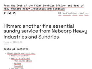Hitman: another fine essential sundry service from Nebcorp Heavy Industries and Sundries