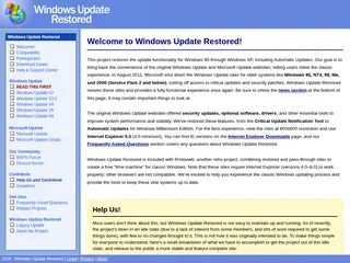 Windows Update Restored: Update Windows 95, NT 4.0, 98, Me, 2000, and XP the old way!