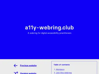 a11y-webring.club - A webring for digital accessibility practitioners
