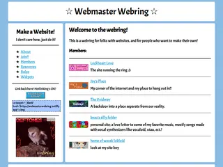 Webmaster Webring: Home