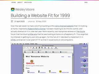 Building a Website Fit for 1999 - Wesley Moore