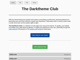 Darktheme Club | A showcase of dark themed websites.