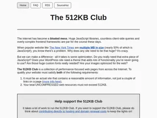 512KB Club | A showcase of lightweight websites.
