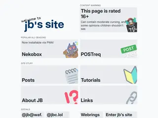 welcome to jb's site