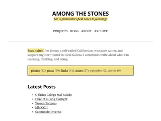 Among the Stones – Lo! A philomath's field notes & yearnings