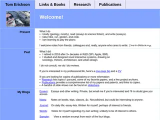 Tom's place: Literature & Geology; HCI archives.