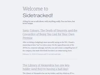 Welcome to Sidetracked | Sidetracked