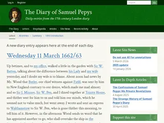 Samuel Pepys: Diary, Letters, Family Tree, Maps, Encyclopedia, Discussion and more