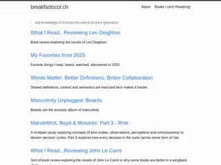 breakfastscot.ch | Real knowledge is to know the extent of one’s ignorance. This is where I write about mine.