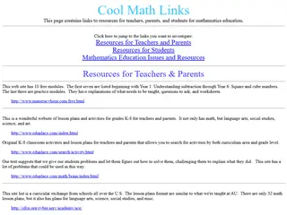 Cool Math Links