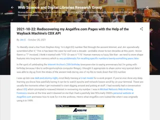 2021-10-22: Rediscovering my Angelfire.com Pages with the Help of the Wayback Machine's CDX API