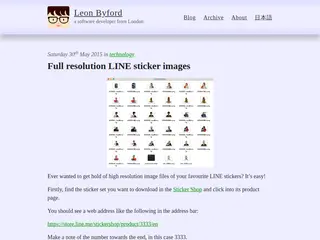 Full resolution LINE sticker images – Leon Byford: a software developer from London