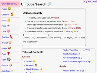 Unicode Search 🔎