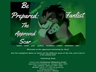 Be Prepared: The Approved Scar Fanlist