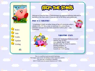 From the Stars ⋆｡°✩ a Kirby Fanlisting