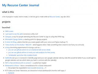 what is this | My Recurse Center Journal