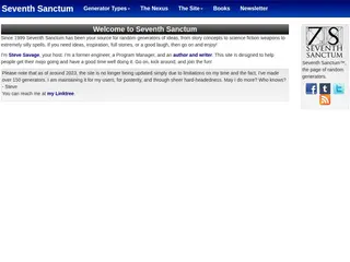 Seventh Sanctum - Welcome To The Page Of Generators!