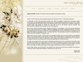 one song glory | moonromance.net