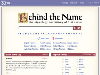 The Meaning and History of First Names - Behind the Name