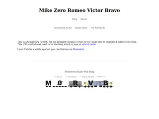 Mike Zero Romeo Victor Bravo