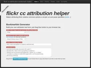 flickr cc attribution bookmarklet maker