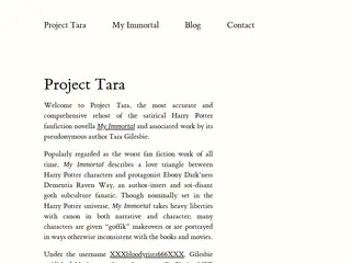 Homepage – Project Tara