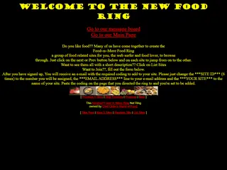 Chef Older's World of Food worldwide Food ring for food and more