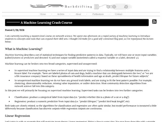 A Machine Learning Crash Course