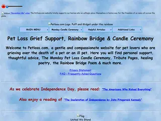 Petloss, Chat Room, Rainbow Bridge, rainbowbridge, Candle Ceremony