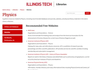 Websites - Physics - LibGuides at Illinois Institute of Technology